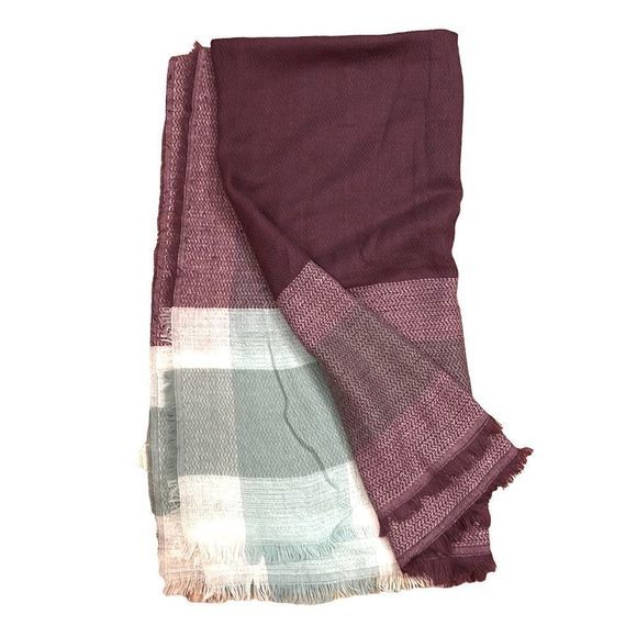 NWT Simply Southern Soft Lily Plum, White, Mint Tartan Knit Throw Blanket - Picture 8 of 8